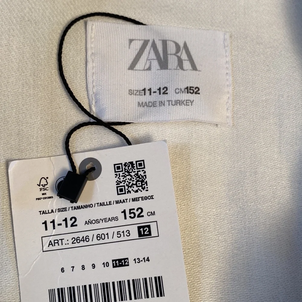 NWT Zara Printed Denim Nordic Jacket, Size 11-12 - Picture 13 of 15